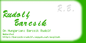 rudolf barcsik business card